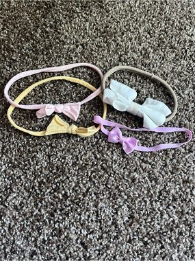 Kids Bow Headband Set - Pink, Yellow, White, Lavender